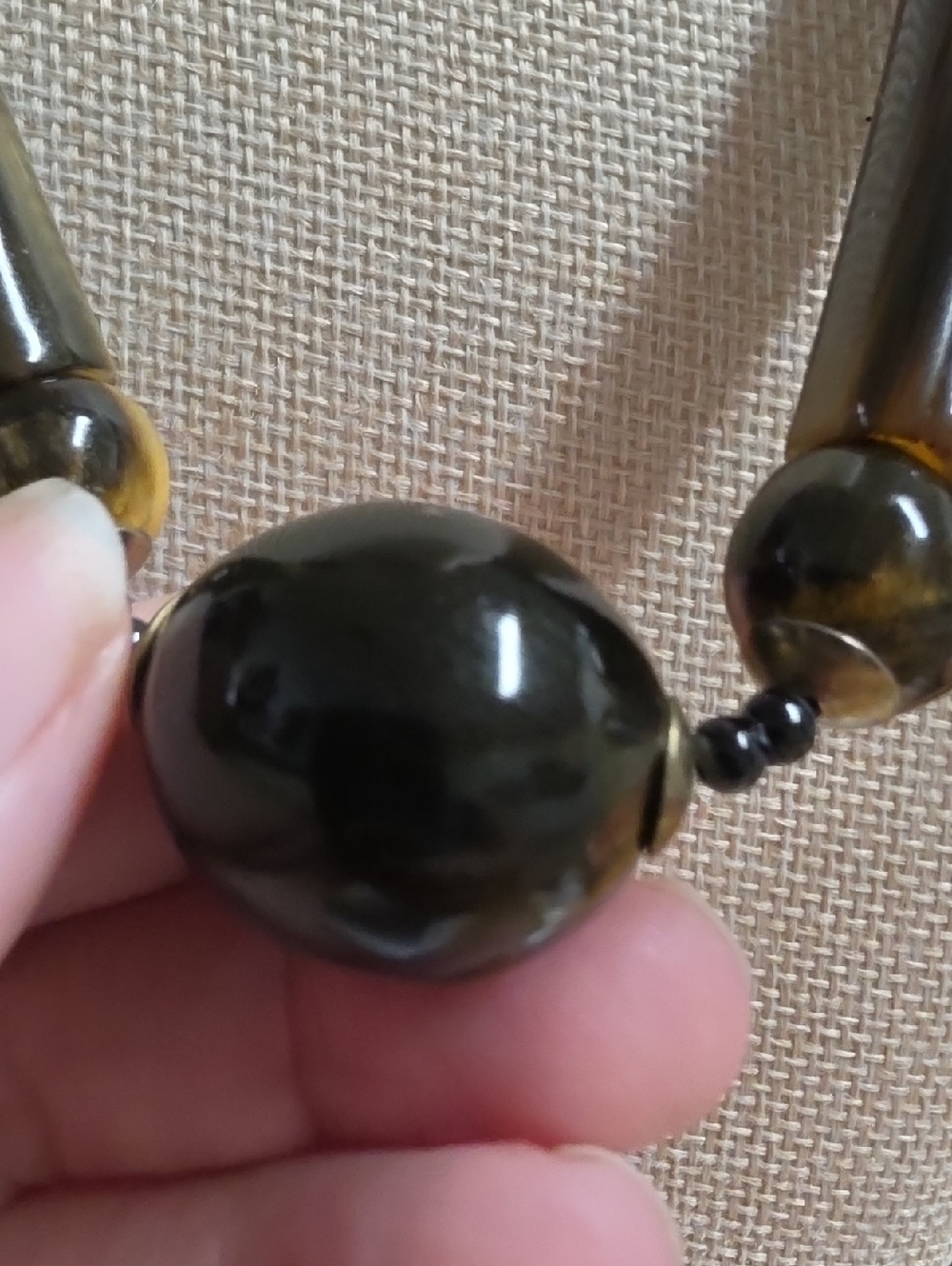 Vintage Hand Carved Polished Natural  Horn Mid Century Modern Statement Necklace - Picture 4 of 7
